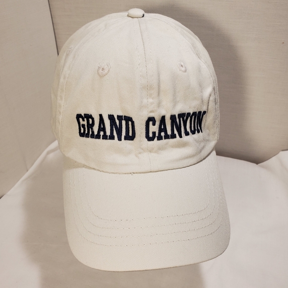 Fahrenheit Cream Baseball Cap Embroidered Grand Canyon Slide Adjustment Cotton - Picture 1 of 5